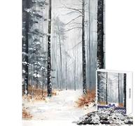 Adults 1000 Pieces Puzzle Winter Whispering Woods Relaxing Games for The Whole Family Home Decoration Toys Train Your Brain And Hands (38X52CM)