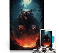 Adults 1000 Pieces Puzzle Wolf Art Made of wood for age 14 years and over Staycation Kill time Gift ideas。size：50x75cm/19.68x29.52inch