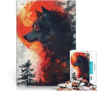 Adults 1000 Pieces Puzzle Wolf Blood Moon Educational Family Game 38x52cm is ideal as gifts for the whole family for for Age 14