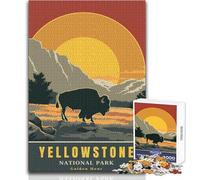 Adults 1000 Pieces Puzzle Yellowstone National Park Relaxing Gentle Leisure Pursuit Fine Smooth Cut Craft Toy Size 38x26cm
