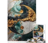 Adults 1000 Pieces Puzzle Yin Yang Kintsugi Harmony Practical Game Suitable for Couples Anti-Stress Toys Train Your Brain And Hands (38x26cm)