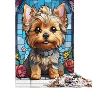 Adults 1000 Pieces Puzzle Yorkshire Terrier Wooden Puzzles Jigsaw Puzzles for Adults 1000pcs (75x50cm)