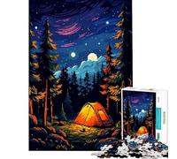 Adults 1000 Pieces Puzzle Zen Camp Pixel Art Addictive Toys to Cultivate Patience Educational Game Family Activities Art Work Gifts (Size 38x52cm)