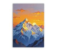 Adults 1000 Pieces Wooden Jigsaw Puzzle Sunset on Mount Everest in The Himalayas Between Nepal and China Colorful Cultural Challenge Art Puzzle Holiday Christmas New Year Decoration