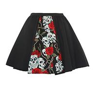 Adults 15" Skull & Roses Day of the Dead Halloween Fancy Dress Panel Skirt [8-12]