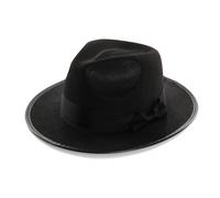Adults 1920s Gangster Hat - Black Trilby Fedora with Black Ribbon & Bow - Adults Gangster Mob Boss TV Film Fancy Dress Costume Accessory