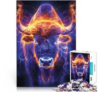 Adults 2000 Piece Jigsaw Puzzle Glowing Buffalo Charge Handgeschwindigkeitswettbewerb für Heimdekoration70x100cm