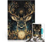 Adults 2000 Piece Jigsaw Puzzle Golden Deer Portrait Analysis and logic 70x100cm Birthday Present, Gifts, Wall Art for Age 14