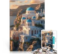 Adults 2000 Piece Jigsaw Puzzle Santorini Greek Island Village Sunset Denkspiel einzigartiges Herausforderungsspiel70x100cm