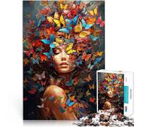 Adults 2000 Piece Jigsaw Puzzle Woman butterfly für Lernspiel-Herausforderungsspielzeug Ein Kunstwerk70x100cm