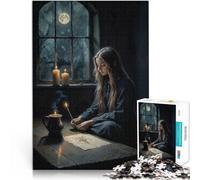 Adults 2000 Piece Jigsaw Puzzle Young Witch Drawing Magic Symbol Mustermontage Heimdekoration Spielzeug70x100cm