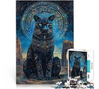 Adults 2000 Pieces Puzzle Fantasy Black Panther Art Made of cardboard for age 14 years and over Difficult and challenging Unique Home Decorations and Gifts。size：70x100cm/27.5x39.3inch