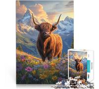 Adults 2000 Pieces Puzzle Highland Cow Sunset Herausforderndes Spielspielzeug Einzigartige Wohndekoration und Geschenke70x100cm