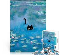 Adults 2000 Pieces Puzzle Monet Water Lily Pond Cat Schwierig und herausfordernd Einzigartige Wohndekoration und Geschenke70x100cm
