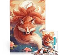 Adults 2000 Pieces Puzzle Sunset Nine Tailed Fox Anspruchsvolles Spiel und Familienspaß Wohnkunstdekor70x100cm