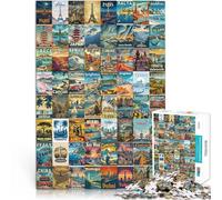Adults 2000 Pieces Puzzle travel poster splicing art Made of cardboard,for age 14+ Impossible game Artwork Gift 。size:70x100cm/27.5x39.3inch