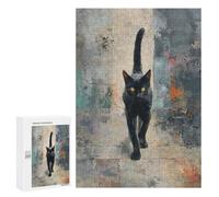 Adults 300 PCS Jigsaw Puzzle Black Cat Abstract Painting Jigsaws for Adults Puzzle Precision Cutting Difficult And Challenge Toy Intellectual Game 300 PCS