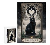 Adults 300 PCS Jigsaw Puzzle Black Cat Tarot Card The H Jigsaws for Adults Family Game Hand Speed Race Unique Gifts for Birthday And Christmas 300 PCS