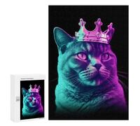 Adults 300 PCS Jigsaw Puzzle Cat King Jigsaw Puzzle Brain Teaser Game But Fun And Humorous for Is Ideal As A Gift 300 PCS