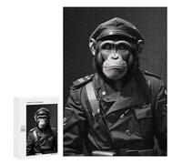 Adults 300 PCS Jigsaw Puzzle Chimpanzee Army Funny Bnw Adult Jigsaw Puzzle Family Game Precision Cutting Birthday And Unique Gifts 300 PCS