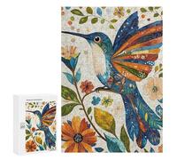 Adults 300 PCS Jigsaw Puzzle Colorful Hummingbird Art Print Jigsaws for Adults Puzzle Precision Cutting Difficult And Challenge Toy Intellectual Game 300 PCS
