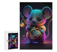 Adults 300 PCS Jigsaw Puzzle Colorful Mouse Playing Violin Adult Jigsaw Puzzle Brain Teaser Game Enhance Memory Birthday And Unique Gifts 300 PCS