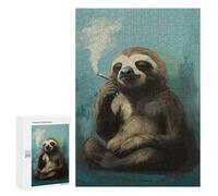 Adults 300 PCS Jigsaw Puzzle Cool Sloth Smoking Jigsaw for Adults Brain Teaser Game Wall Decoration for Is Ideal As A Gift 300 PCS