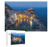 Adults 300 PCS Jigsaw Puzzle Cozy Coastal Village at Dusk Adult Jigsaw Puzzle Brain Teaser Game Enhance Memory Birthday And Unique Gifts 300 PCS