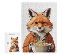 Adults 300 PCS Jigsaw Puzzle Cute Fox Ramen Japan Jigsaw for Adults Brain Teaser Game Precision Cutting Unique Gifts for Birthday And Christmas 300 PCS