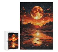 Adults 300 PCS Jigsaw Puzzle Desert Moonlit Reflections Jigsaws for Adults Puzzle Precision Cutting Difficult And Challenge Toy Intellectual Game 300 PCS