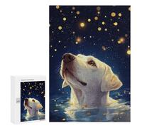 Adults 300 PCS Jigsaw Puzzle Dog Looking at Stars Jigsaw for Adults Brain Teaser Game Wall Decoration for Is Ideal As A Gift 300 PCS