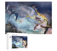 Adults 300 PCS Jigsaw Puzzle Dragons in Stormy Skies Adult Jigsaw Puzzle Brain Teaser Game Enhance Memory Birthday And Unique Gifts 300 PCS