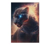 Adults 300 PCS Jigsaw Puzzle Electric Leopard Mystic Power Unleashed Jigsaw for Adults Relaxing Games Pattern Assembly Unique Gifts for Birthday And Christmas 300 PCS