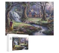 Adults 300 PCS Jigsaw Puzzle Enchanted Forest Cottage Scene Adult Jigsaw Puzzle Brain Teaser Game Enhance Memory Birthday And Unique Gifts 300 PCS