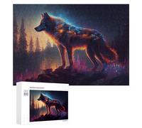 Adults 300 PCS Jigsaw Puzzle Enchanted Wolf in Twilight Forest Adult Jigsaw Puzzle Brain Teaser Game Enhance Memory Birthday And Unique Gifts 300 PCS