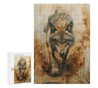 Adults 300 PCS Jigsaw Puzzle Ethereal Wolf Jigsaw for Adults Brain Teaser Game Wall Decoration for Is Ideal As A Gift 300 PCS