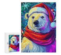 Adults 300 PCS Jigsaw Puzzle Festive Polar Bear Jigsaw for Adults Brain Teaser Game Wall Decoration for Is Ideal As A Gift 300 PCS