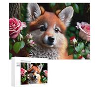 Adults 300 PCS Jigsaw Puzzle Floral Fox Portrait Adult Jigsaw Puzzle Brain Teaser Game Enhance Memory Birthday And Unique Gifts 300 PCS