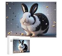 Adults 300 PCS Jigsaw Puzzle Fluffy Bunny with Cookies Adult Jigsaw Puzzle Brain Teaser Game Enhance Memory Birthday And Unique Gifts 300 PCS