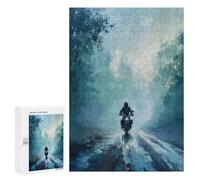Adults 300 PCS Jigsaw Puzzle Foggy Road Ride Jigsaw Puzzle Brain Teaser Game But Fun And Humorous for Is Ideal As A Gift 300 PCS