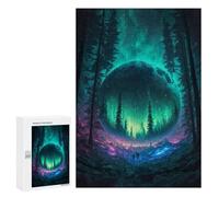 Adults 300 PCS Jigsaw Puzzle Forrest Moon Polar Lights Adult Jigsaw Puzzle Family Game Precision Cutting Birthday And Unique Gifts 300 PCS
