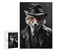 Adults 300 PCS Jigsaw Puzzle Fox Funny Black And White Adult Jigsaw Puzzle Family Game Precision Cutting Birthday And Unique Gifts 300 PCS