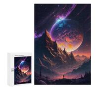 Adults 300 PCS Jigsaw Puzzle Galactic Twilight Scenery Jigsaw Puzzle Brain Teaser Game But Fun And Humorous for Is Ideal As A Gift 300 PCS