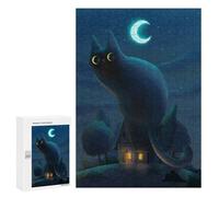 Adults 300 PCS Jigsaw Puzzle Giant Night Cat Jigsaw for Adults Brain Teaser Game Precision Cutting Unique Gifts for Birthday And Christmas 300 PCS