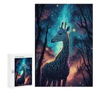 Adults 300 PCS Jigsaw Puzzle Giraffe Neon Jigsaw Puzzle Brain Teaser Game But Fun And Humorous for Is Ideal As A Gift 300 PCS