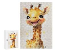 Adults 300 PCS Jigsaw Puzzle Giraffe Watercolors Jigsaw Puzzle Brain Teaser Game But Fun And Humorous for Is Ideal As A Gift 300 PCS