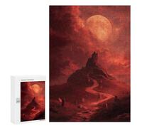 Adults 300 PCS Jigsaw Puzzle Haunting Cemetery Under Full Moon Jigsaws for Adults Puzzle Precision Cutting Difficult And Challenge Toy Intellectual Game 300 PCS