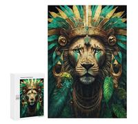 Adults 300 PCS Jigsaw Puzzle Jungle Majesty Lion's Coronation Adult Jigsaw Puzzle Brain Teaser Game Enhance Memory Birthday And Unique Gifts 300 PCS