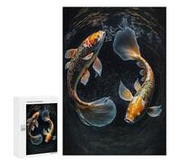 Adults 300 PCS Jigsaw Puzzle Koi Fish in The Lake Jigsaw for Adults Brain Teaser Game Wall Decoration for Is Ideal As A Gift 300 PCS