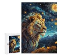 Adults 300 PCS Jigsaw Puzzle Lion Night Sky Jigsaw for Adults Brain Teaser Game Precision Cutting Unique Gifts for Birthday And Christmas 300 PCS